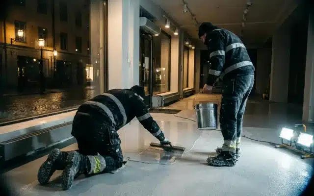 Läggning nattetid i butik