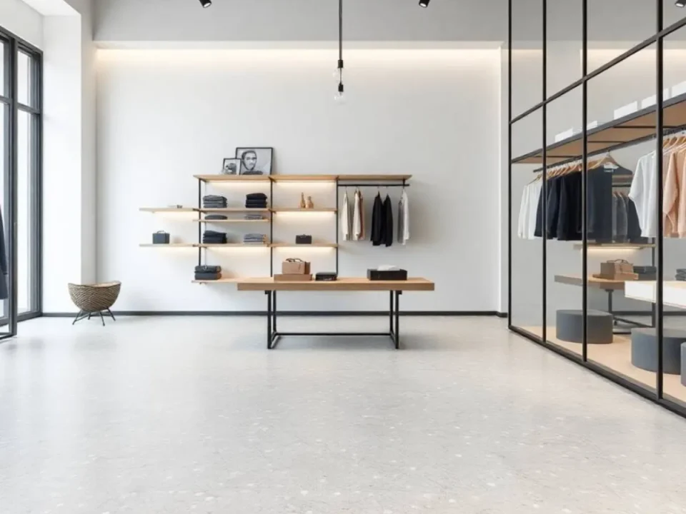 Polerad betong i butik