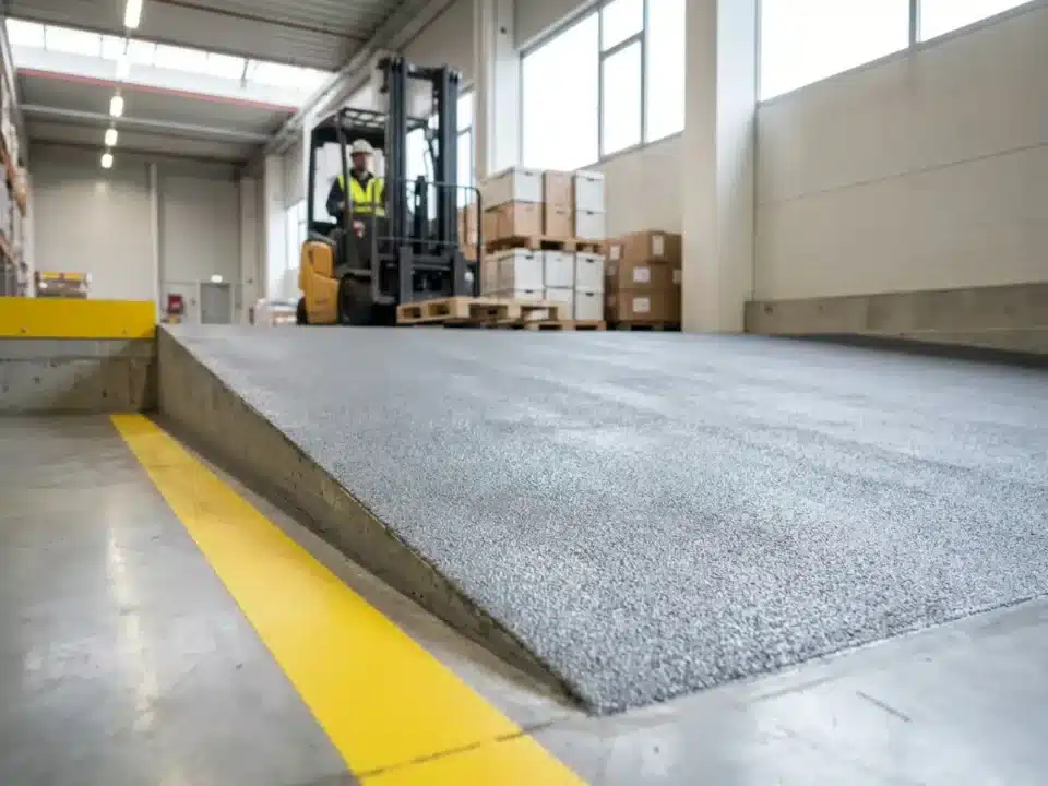 Halkskyddad ramp och linjemarkering i lager